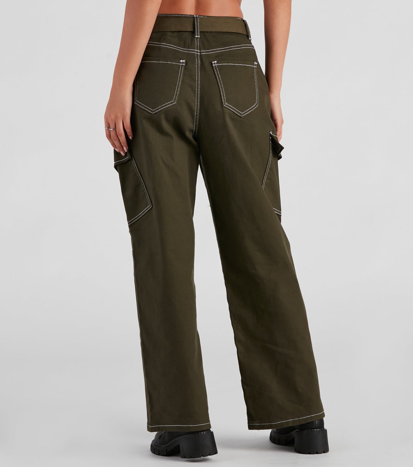 High Ranks Wide Leg Cargo Pants
