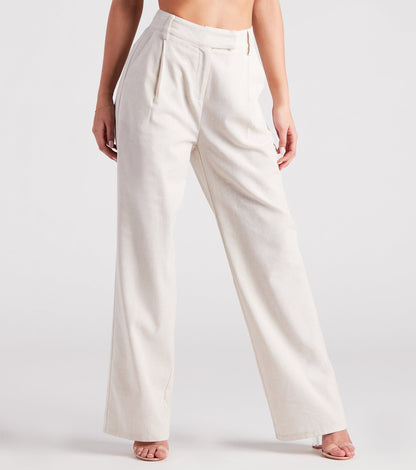 Make The Shift Linen Wide-Leg Trouser Pants