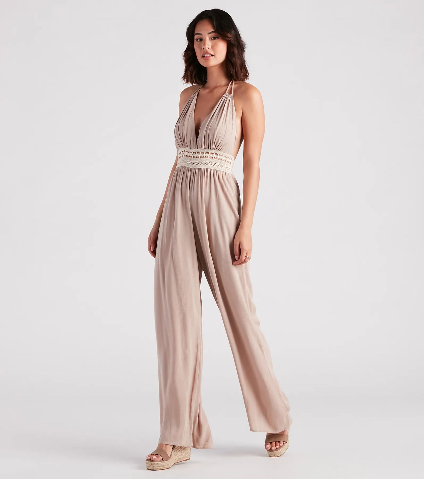 Wandering Bliss Halter Crochet Jumpsuit