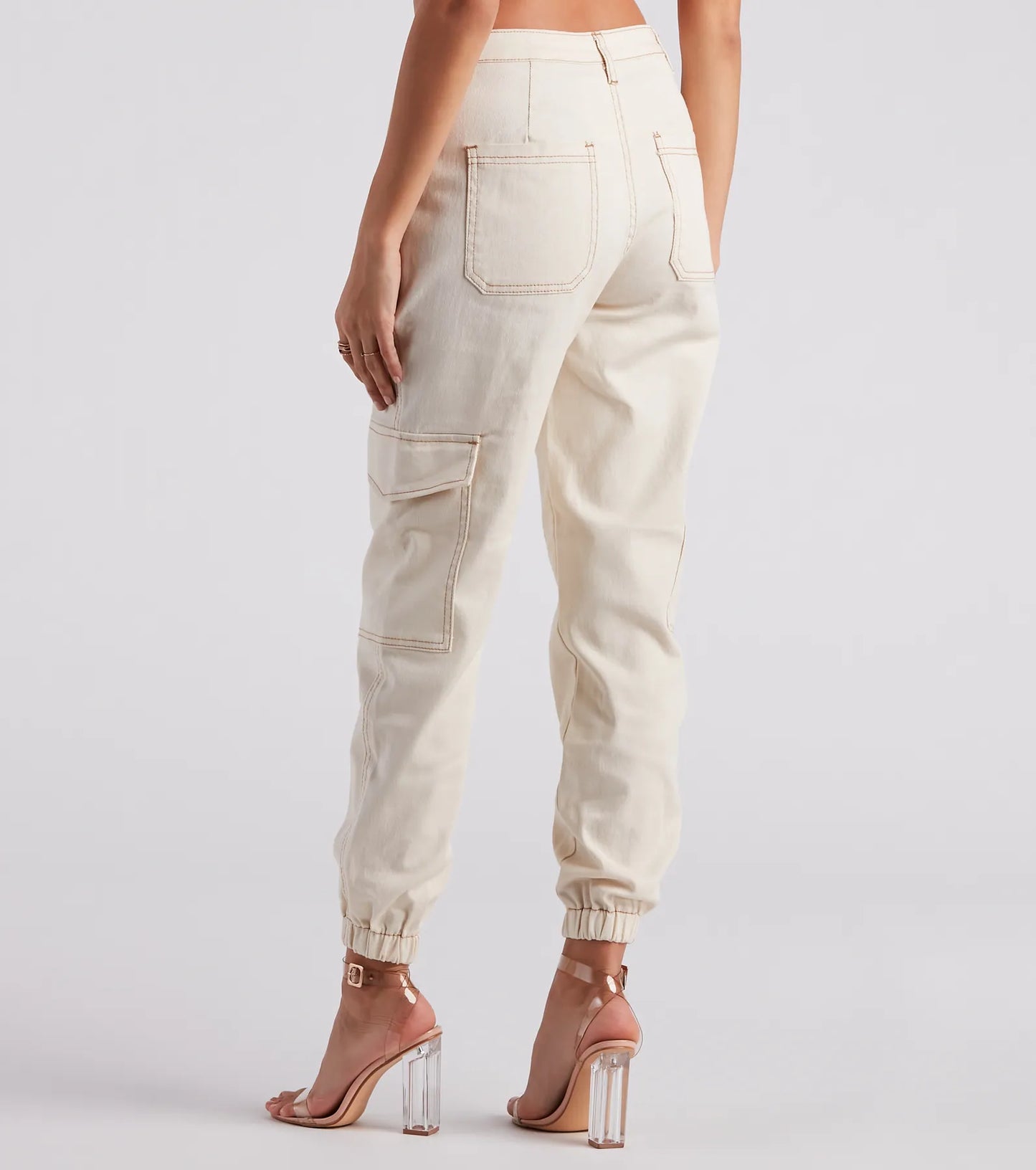 Functional Style Denim Cargo Joggers