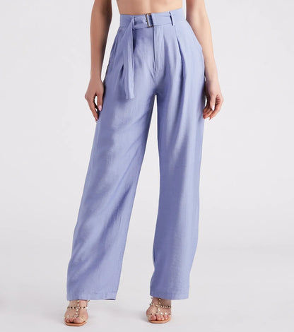 Show Up In Style Linen Wide Leg Trouser Pants