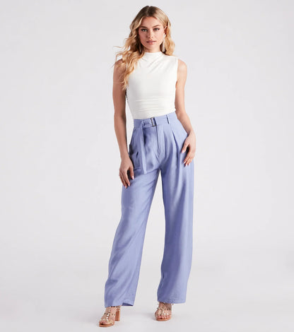 Show Up In Style Linen Wide Leg Trouser Pants