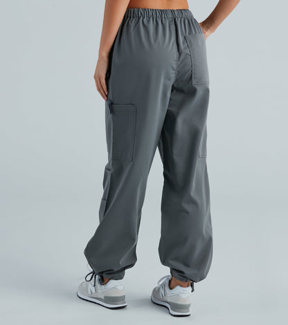 Movin' On Up High-Rise Parachute Cargo Pants