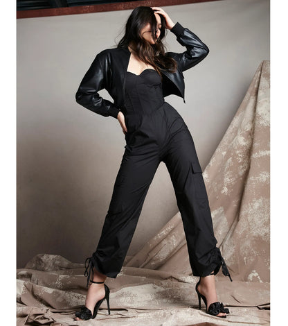 Weekend Fit Strapless Bustier Woven Jumpsuit