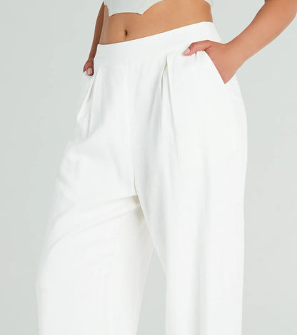 Trendy Treasure Linen Wide-Leg Pants