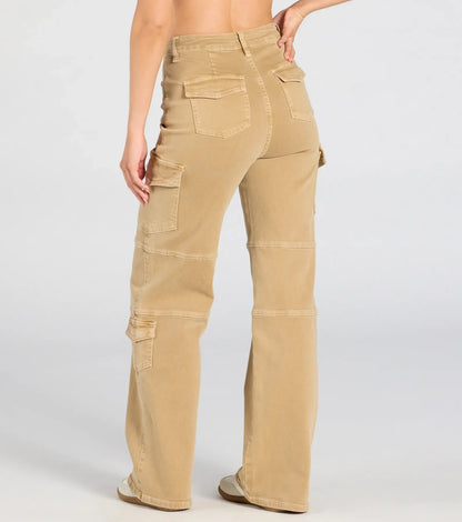Coolest Babe High-Rise Cargo Straight-Leg Pants