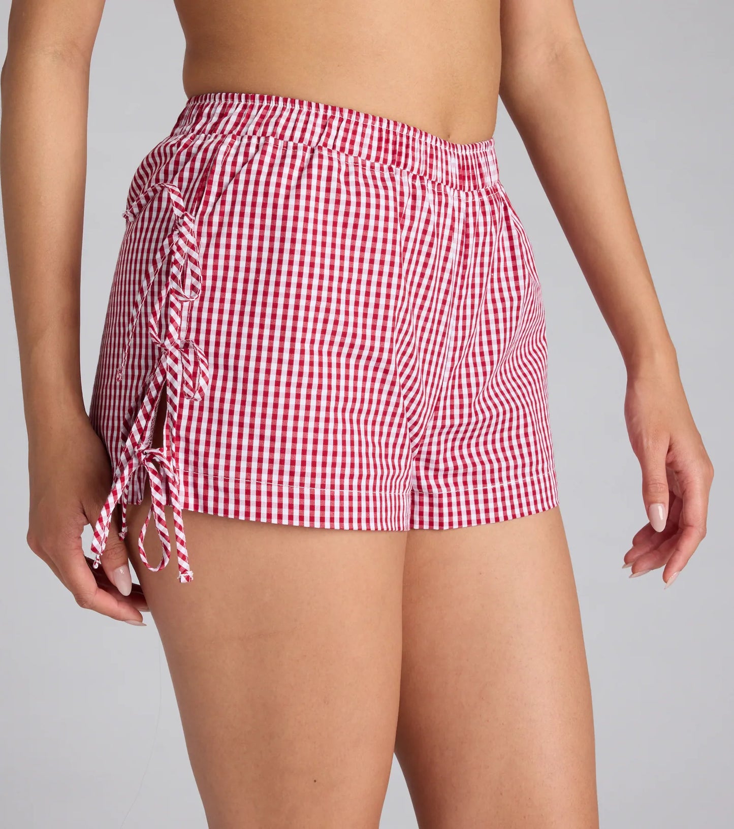 Short But Sweet Gingham Bow Shorts