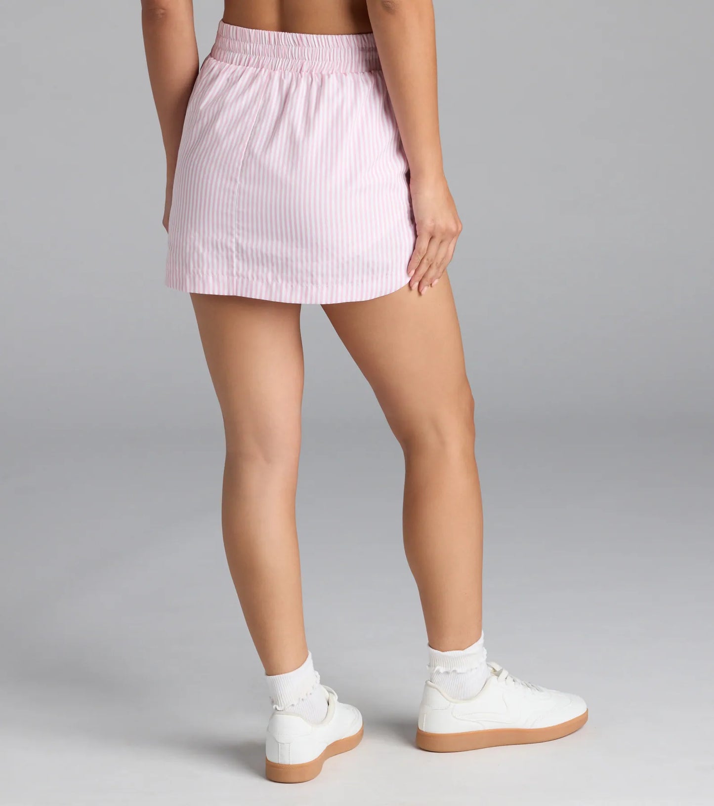 Just A Girl Mid-Rise Striped Boxer Skort