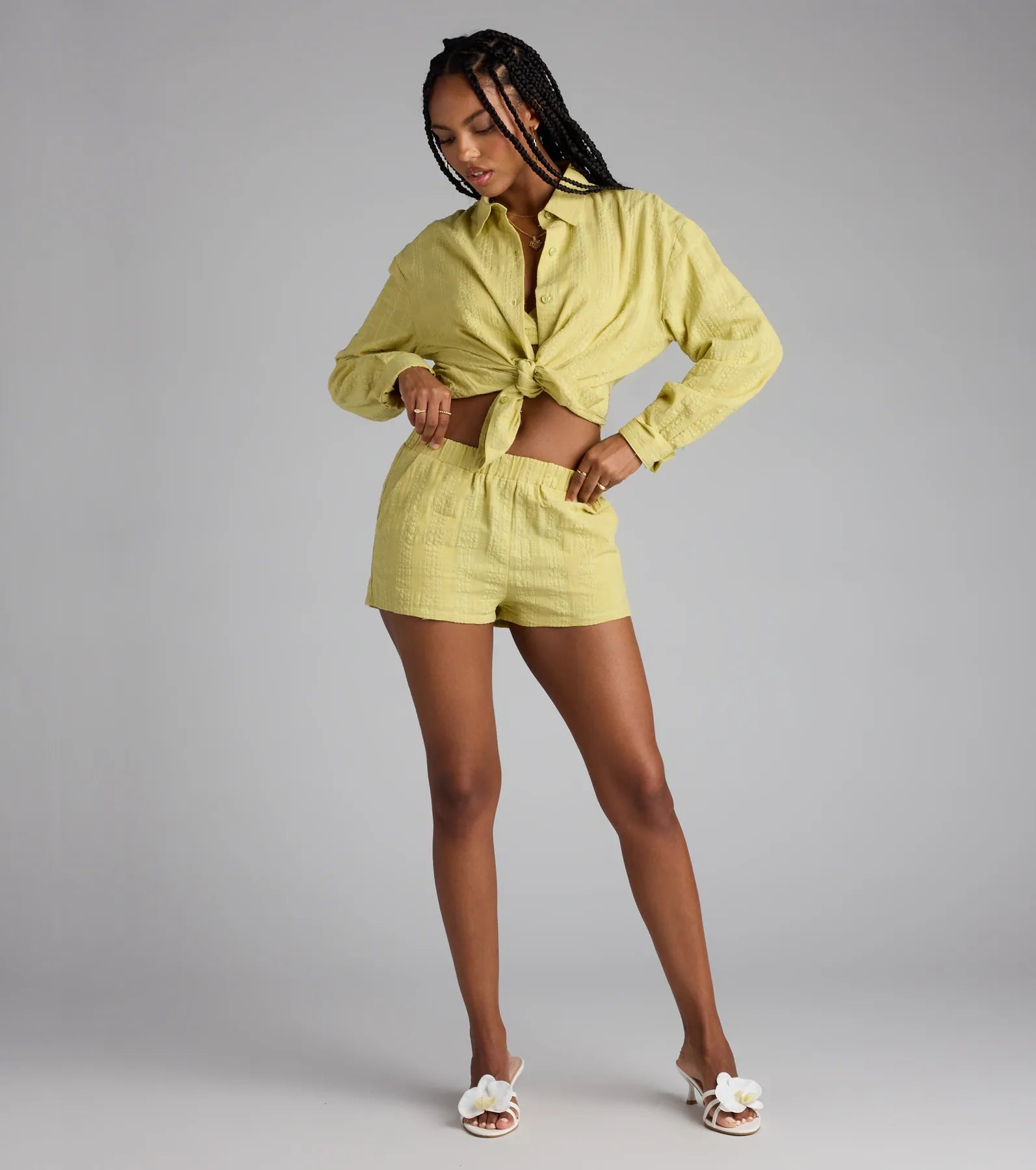 Summer Mode High-Rise Cotton Shorts