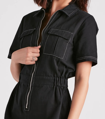 Trendsetting Babe Utility Romper