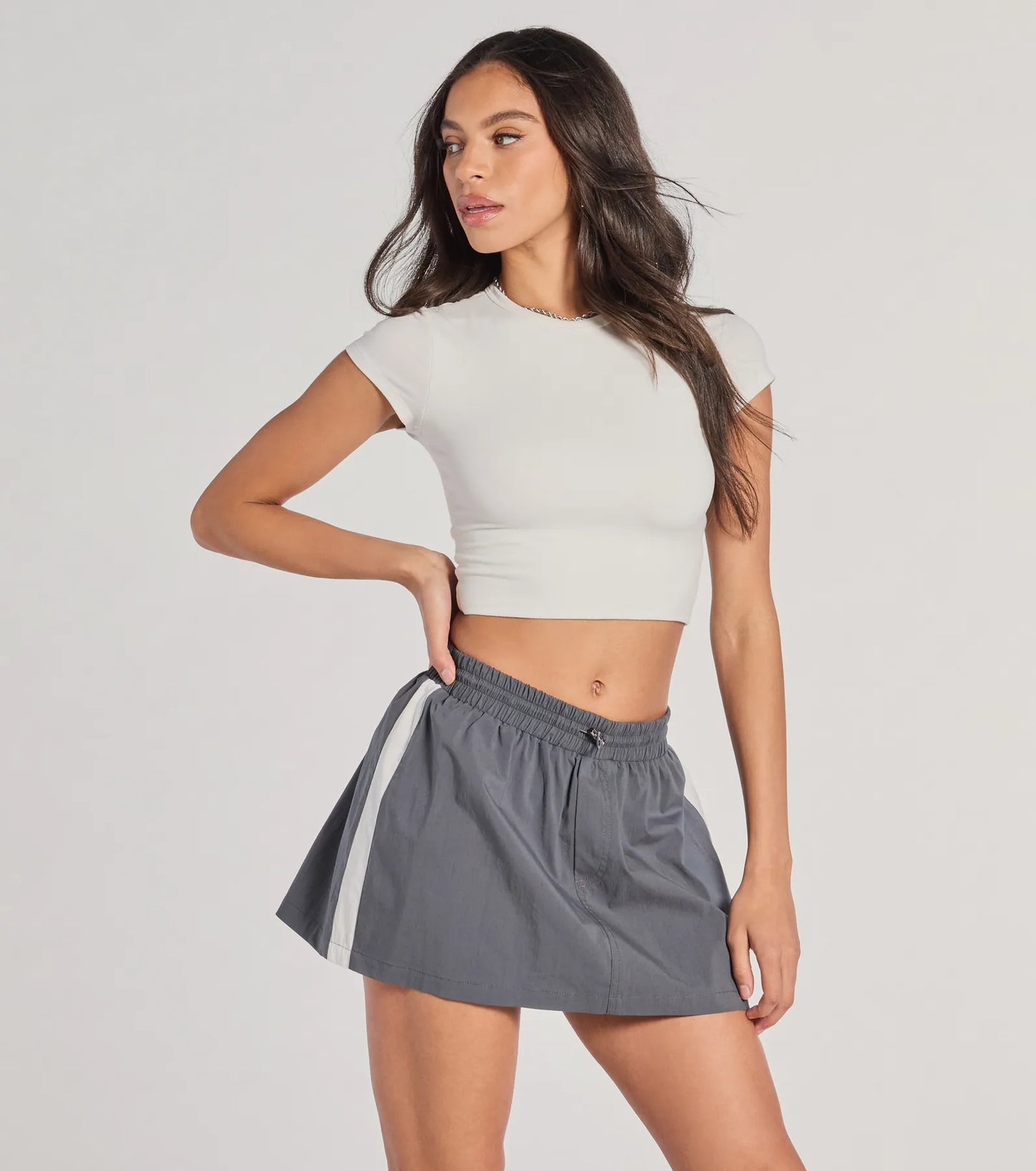 Classically Sporty High-Rise Striped Skort