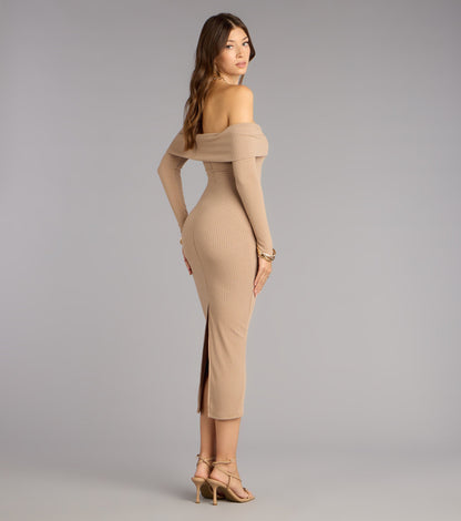 Effortless Aura Long Sleeve Midi Dress